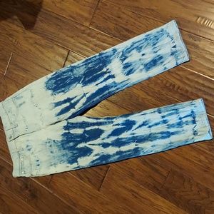 Madewell The Perfect Vintage Crop Tie Dye Straight Leg Jean 27